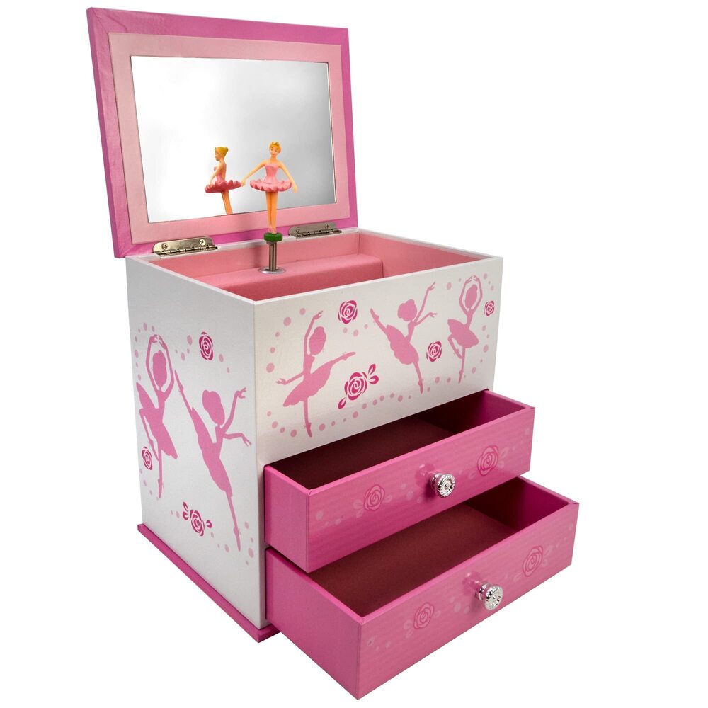 8244 2 Drawer Ballerina Dancer Music Box by San Francisco Music Box Company
